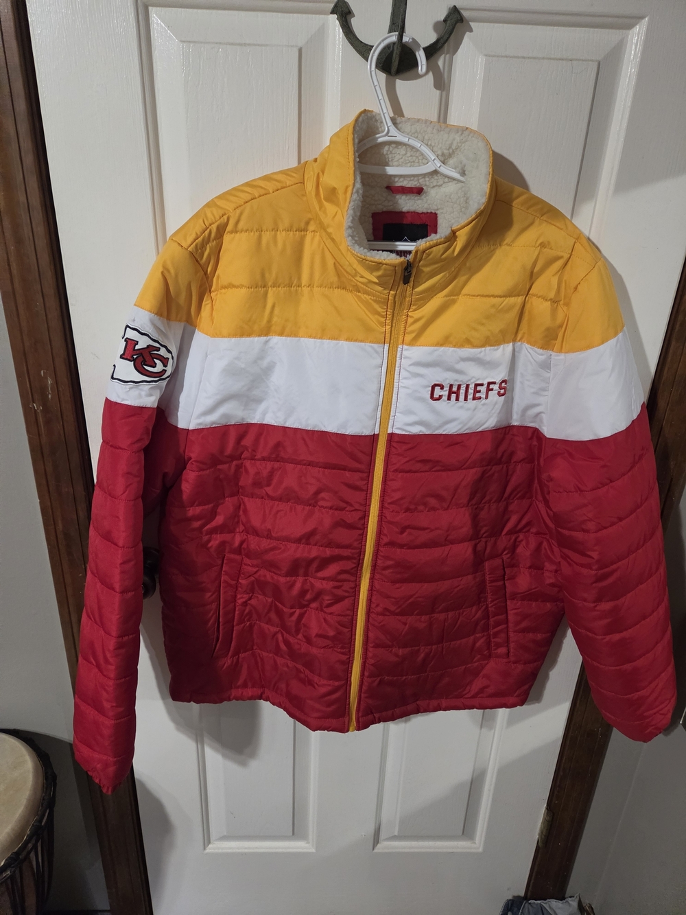 NFL Kansas City Chiefs Red Yellow White Puffer Jacket